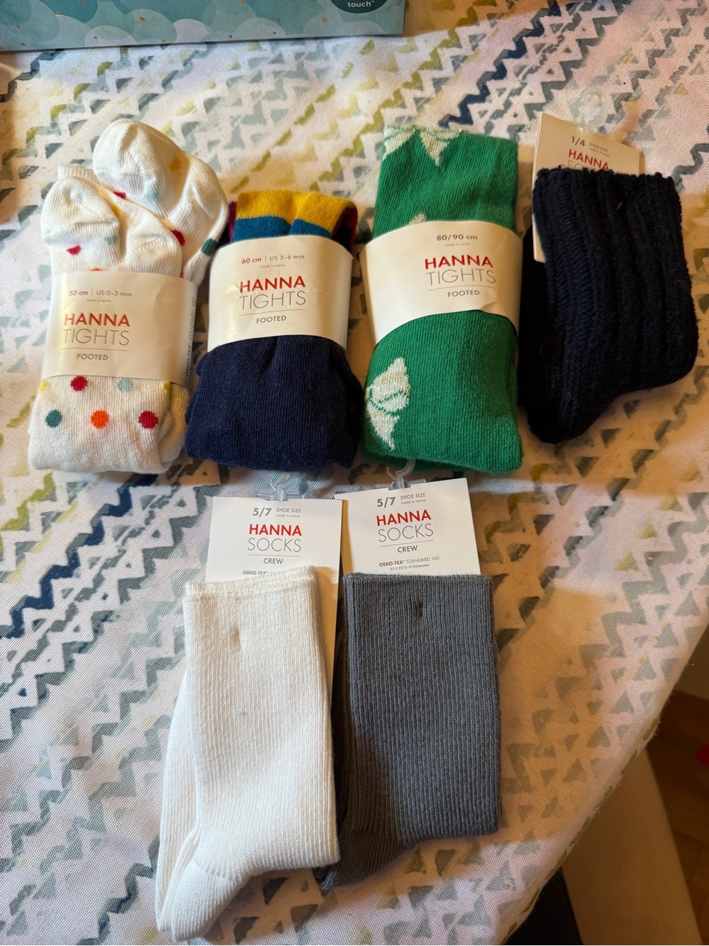 NWT Hanna Andersson 6 Pc Socks & Footed Tights Bundle Baby Toddler Organic